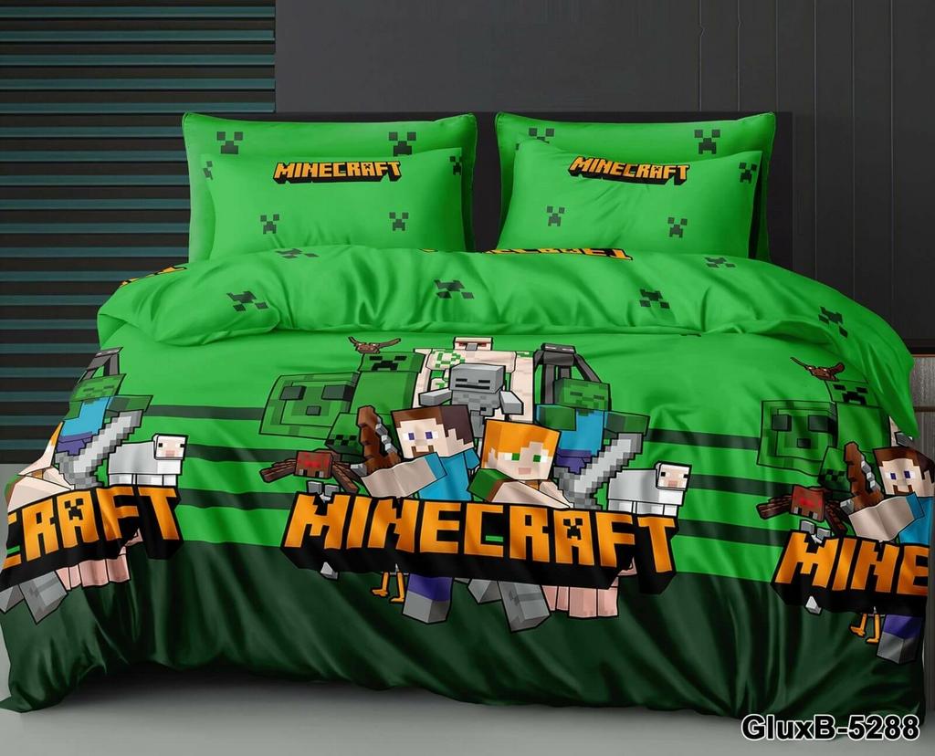 постельное белье бязь майнкрафт зеленого цвета