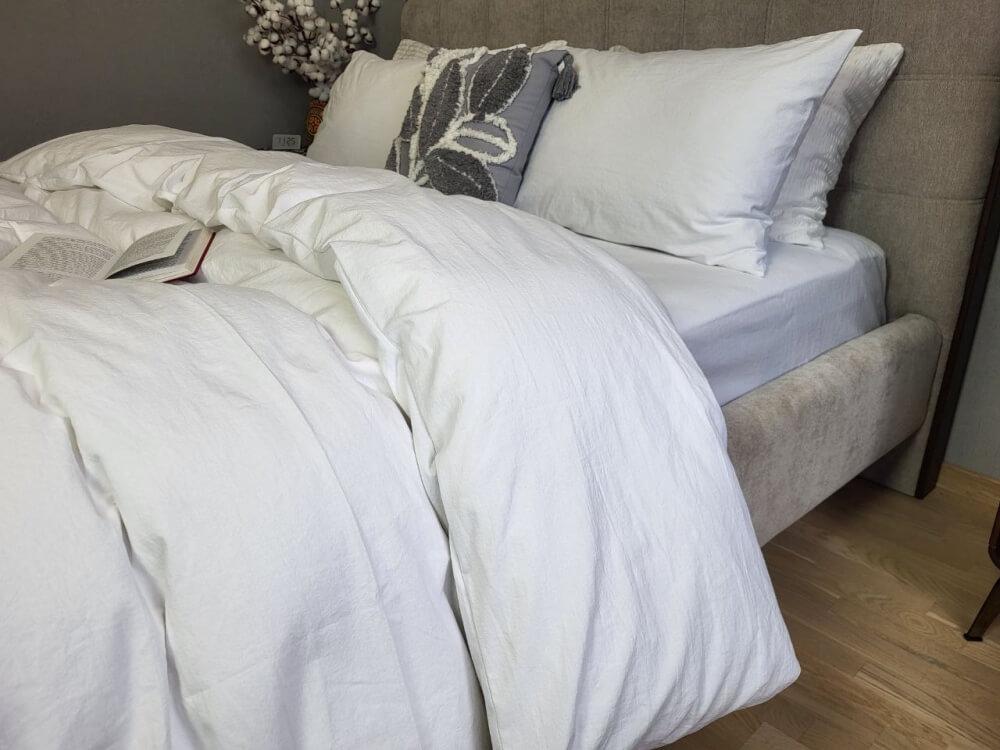 постельное белье вареный хлопок белого цвета white фото 1