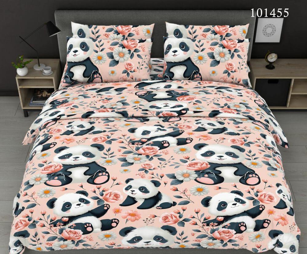 постельное белье с пандами на персиковом фоне фото 1