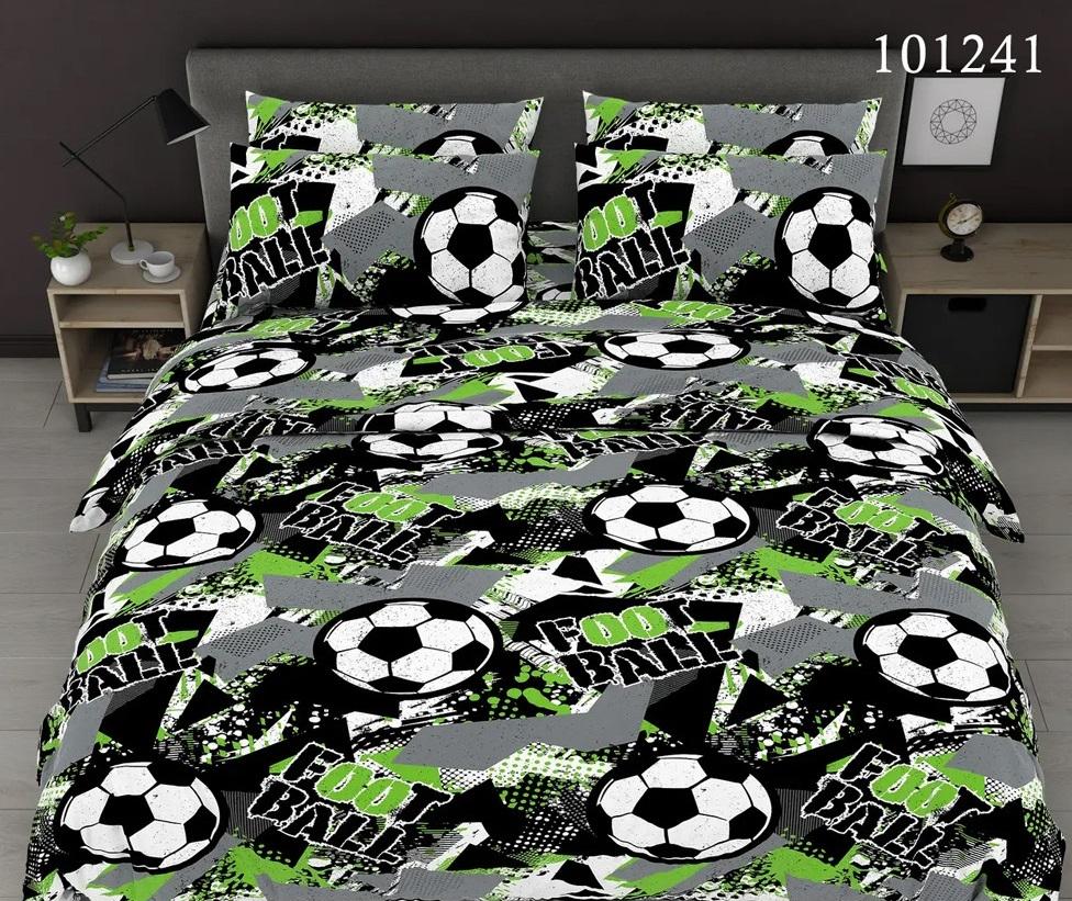 черно-серое постельное белье с футбольным мячом фото 1