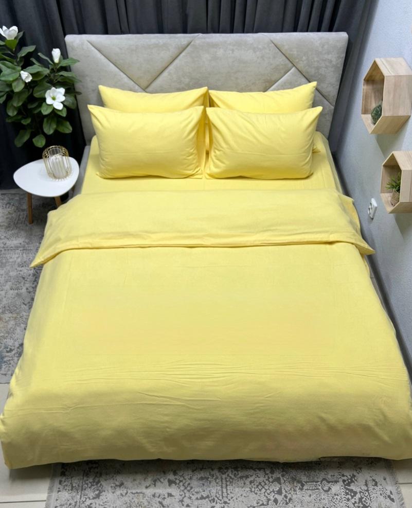 однотонное желтое постельное белье фланель