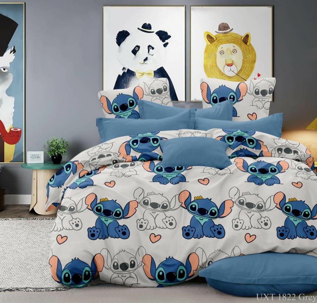 постельное белье Стич синего цвета