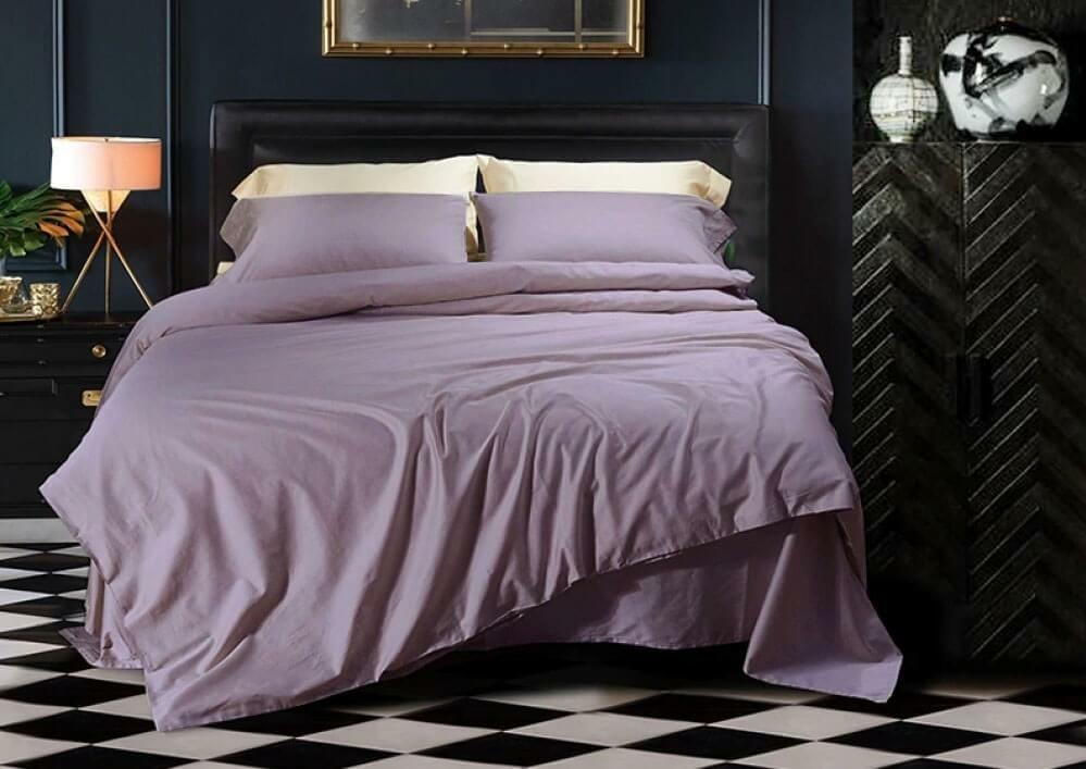 однотонное постельное белье сатин премиум орхидея