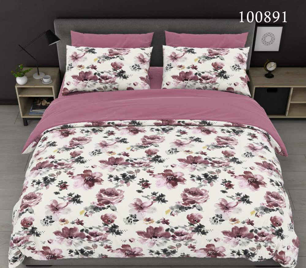 постельное белье бязь с фиолетовыми цветами