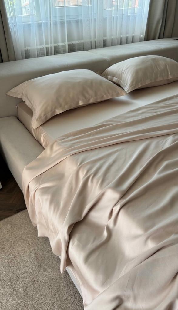 пудровое постельное белье тенсель