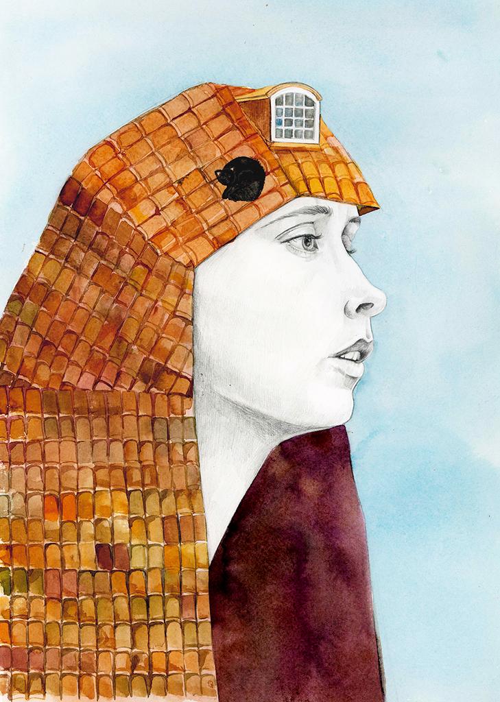 WOMAN UNDER TILES