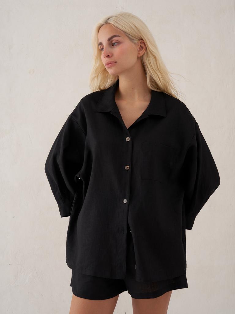 Костюм лён черный