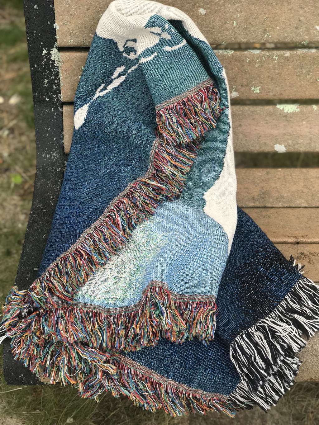 Blankets > Jacquard Woven Cotton Throw Blanket Cape Cod in the Wave Buy  from e-shop