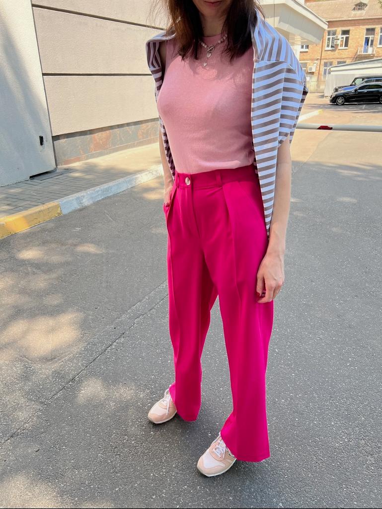 Брюки  палаццо фуксія