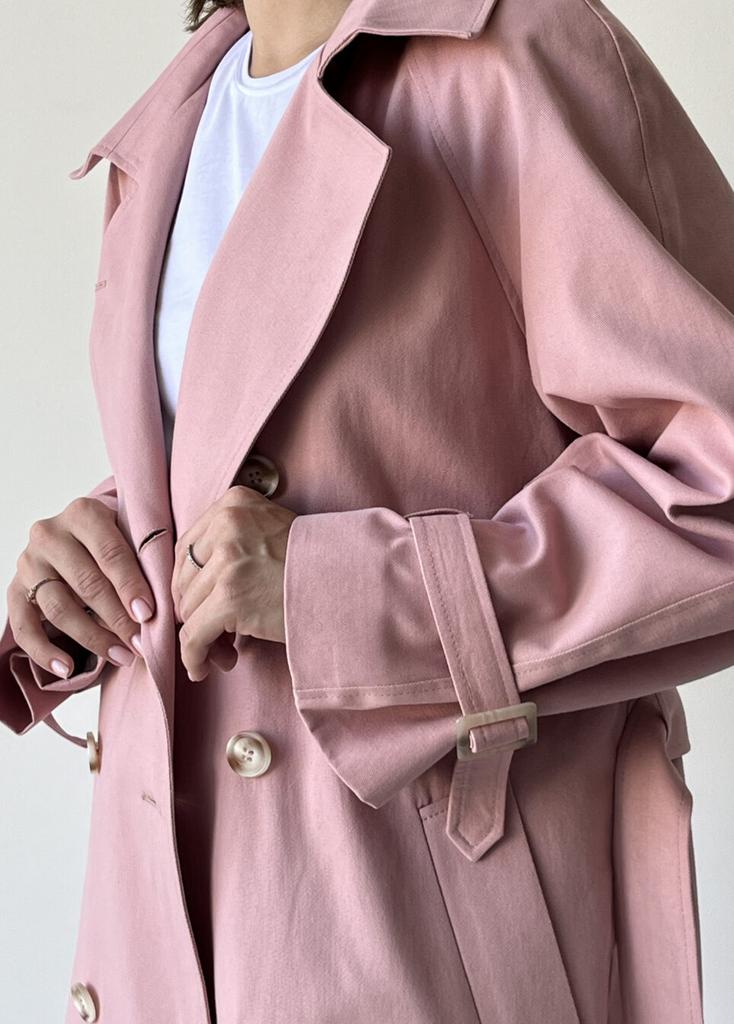 Тренч oversize рожевий