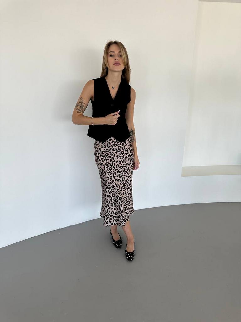 Спідниця сатинова принт лео