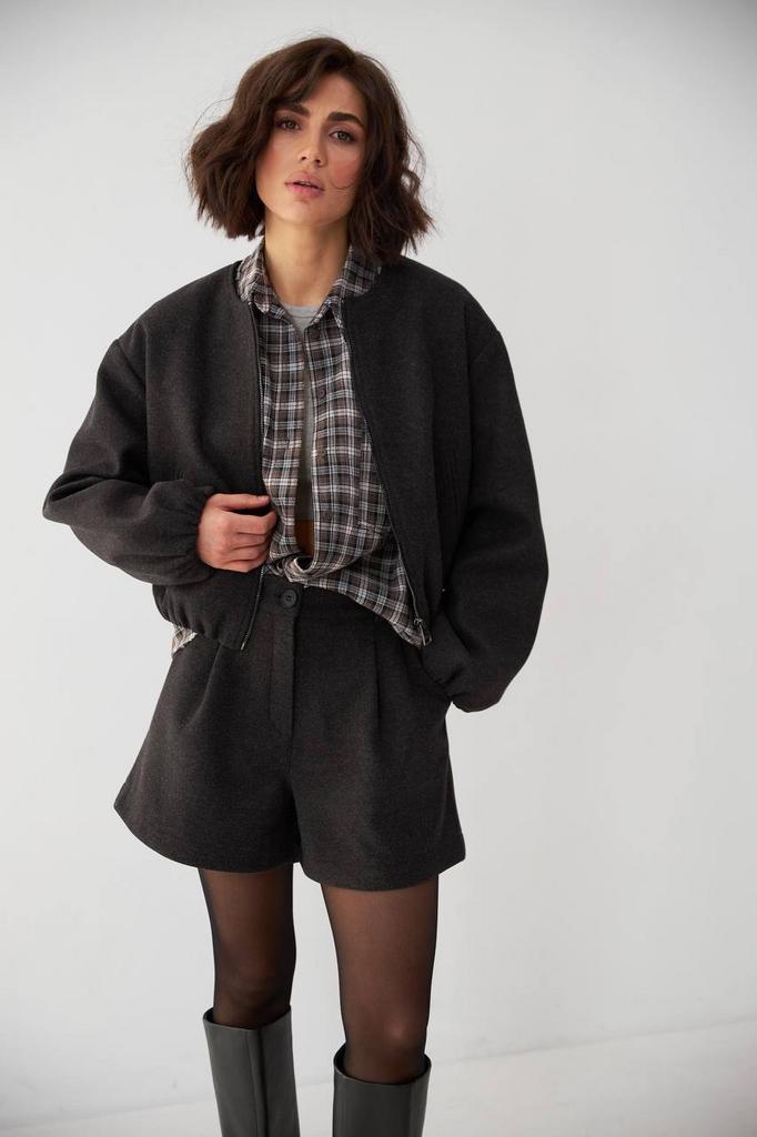 Бомбер графітовий з кашеміром