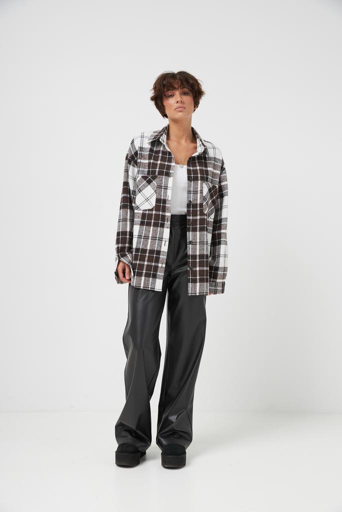 Сорочка шоколадна в клітинку