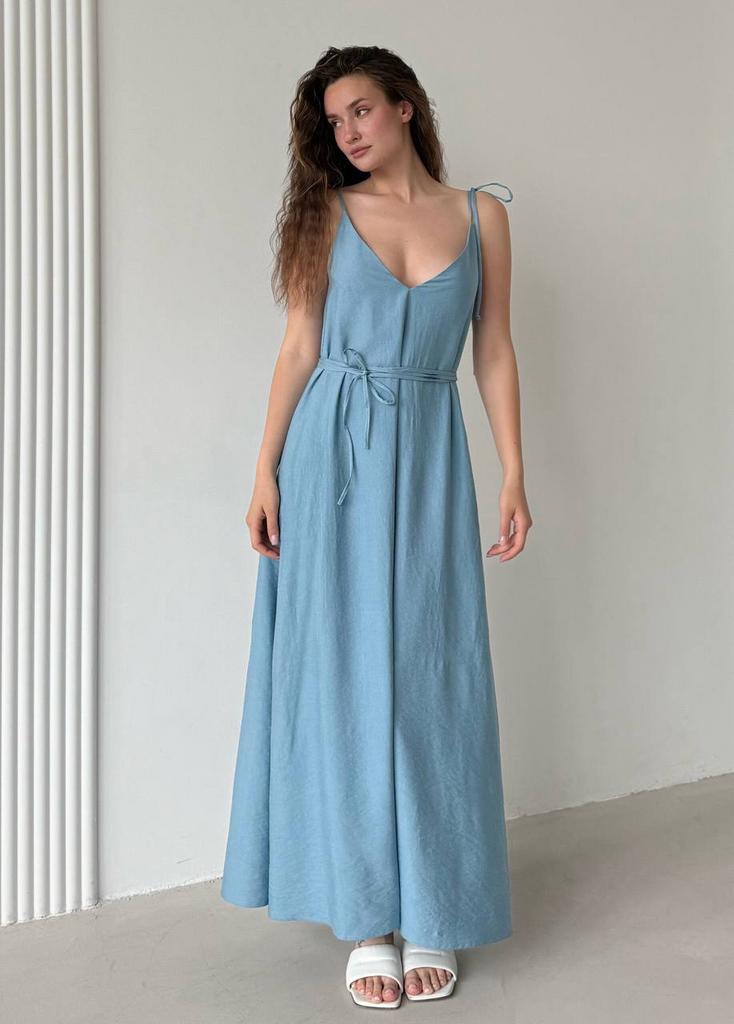 Сукня на бретелях блакитна