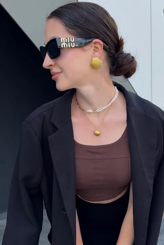 Сережки ракушки в позолоті