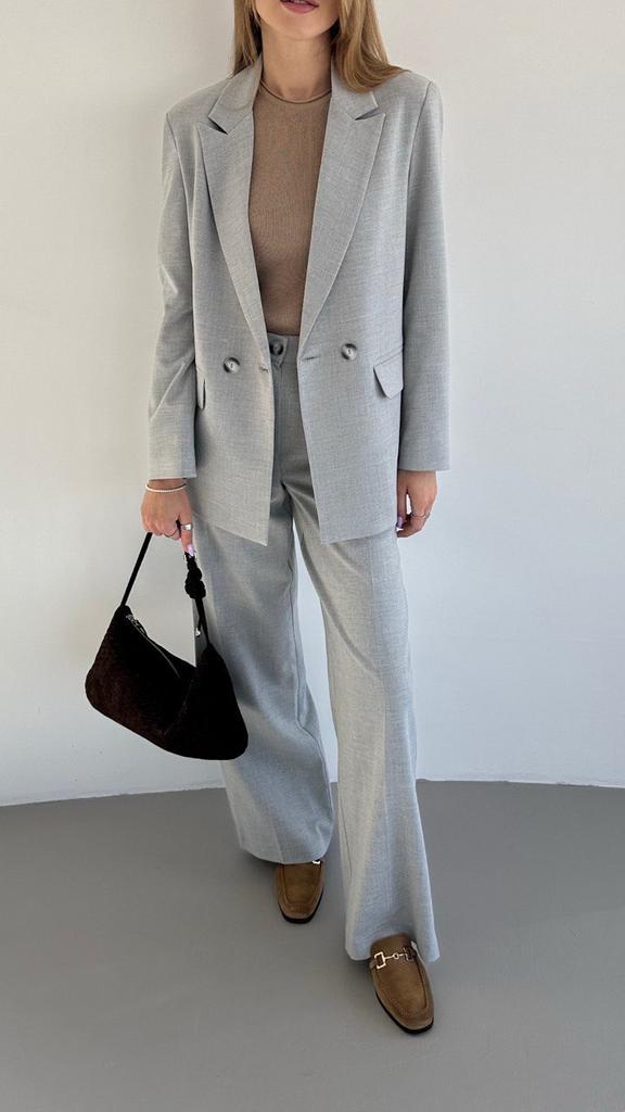 Костюм піджак+палаццо сірий