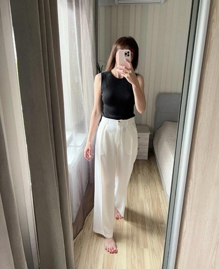 Брюки  палаццо молочні