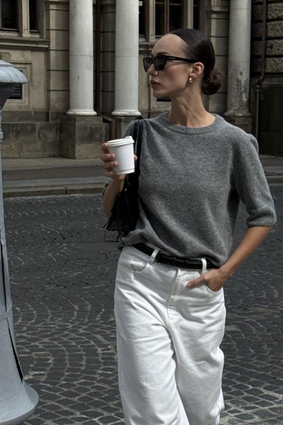 Джемпер сірий з мериносової вовни