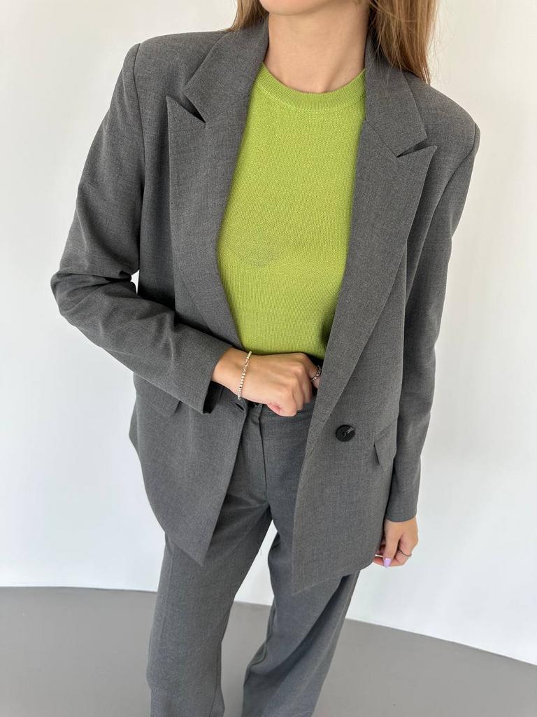 Базовий двобортний піджак графітовий