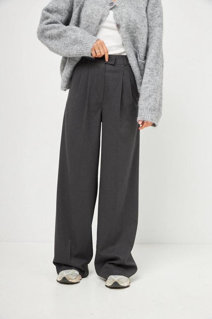 Брюки  палаццо графітові