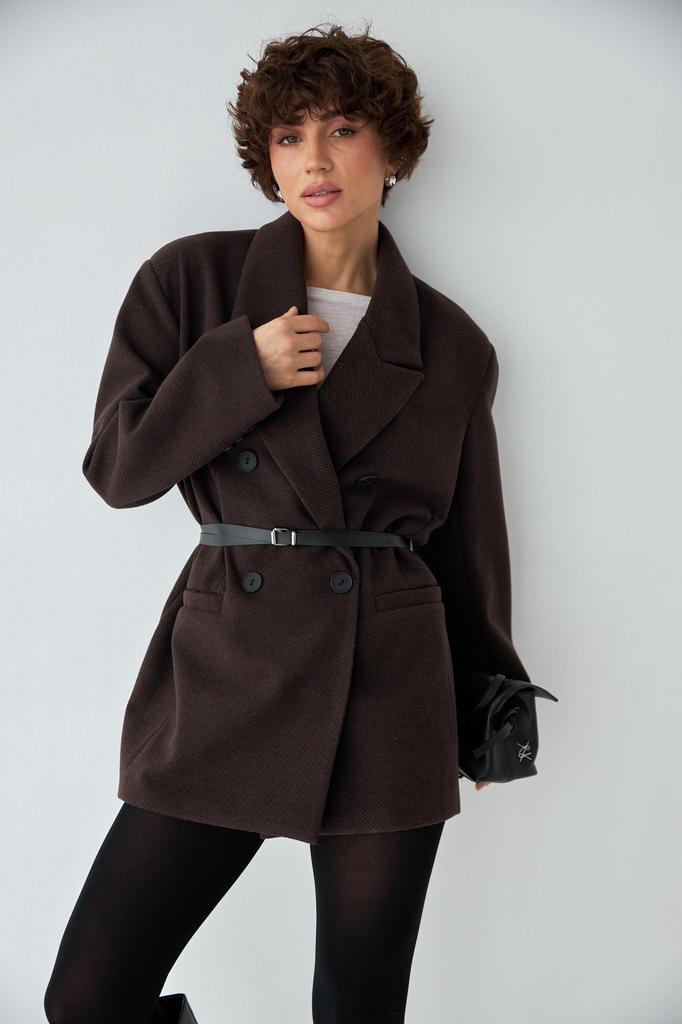Пальто-піджак шоколадного кольору
