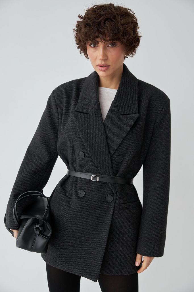 Пальто-піджак графітового кольору