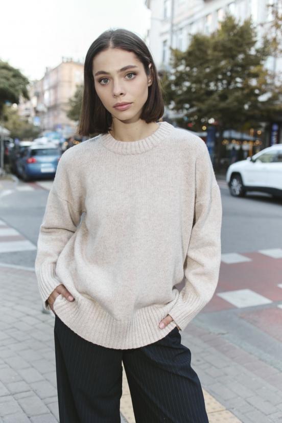 Светр бежевий із мериносової вовни