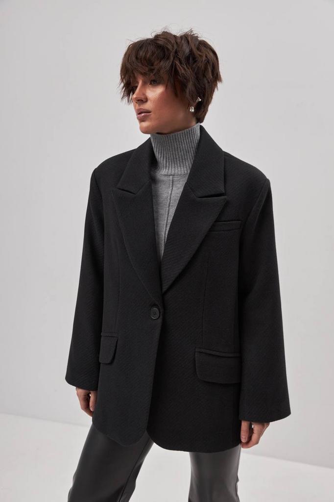 Чорний піджак з вовни
