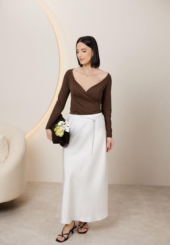 Спідниця сатинова молочна