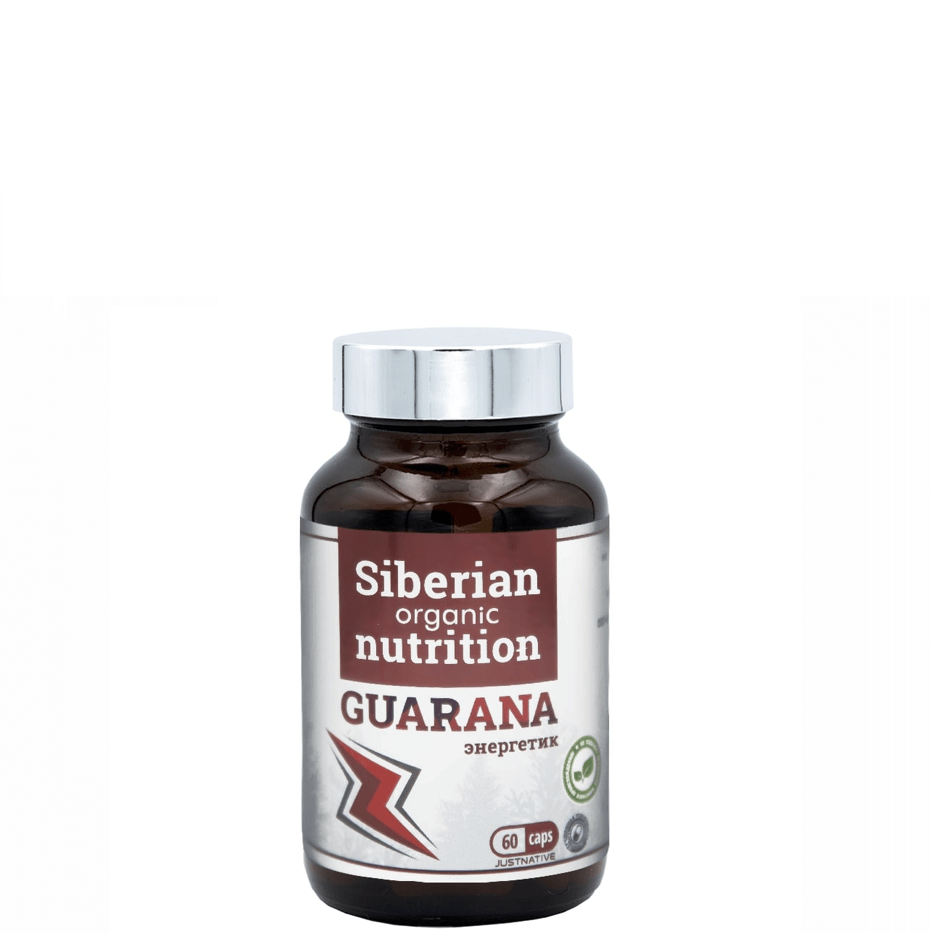 Guarana (гуарана), растительный энергетик, Siberian Organic Nutrition, 60 кап.