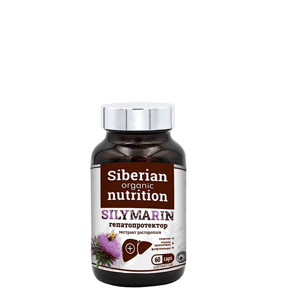 Гепатопротектор Silymarin (экстракт расторопши +лецитин+одуванчик), Siberian Organic Nutrition, 60 кап.