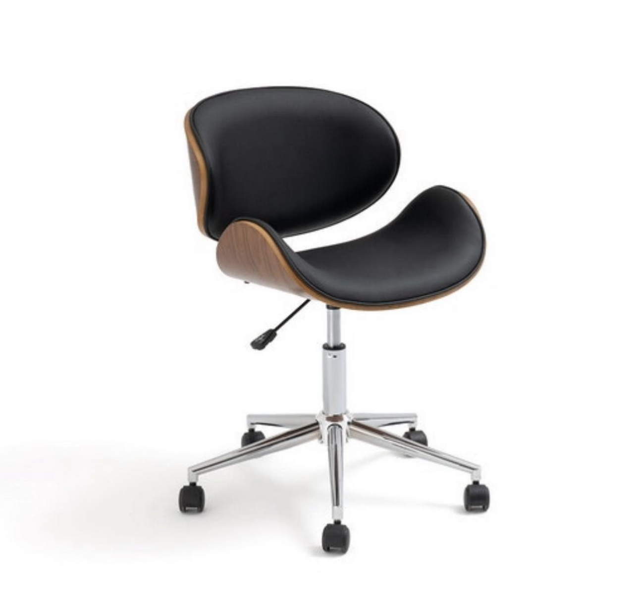 Кресло для письменного стола на колесиках, черное/орех