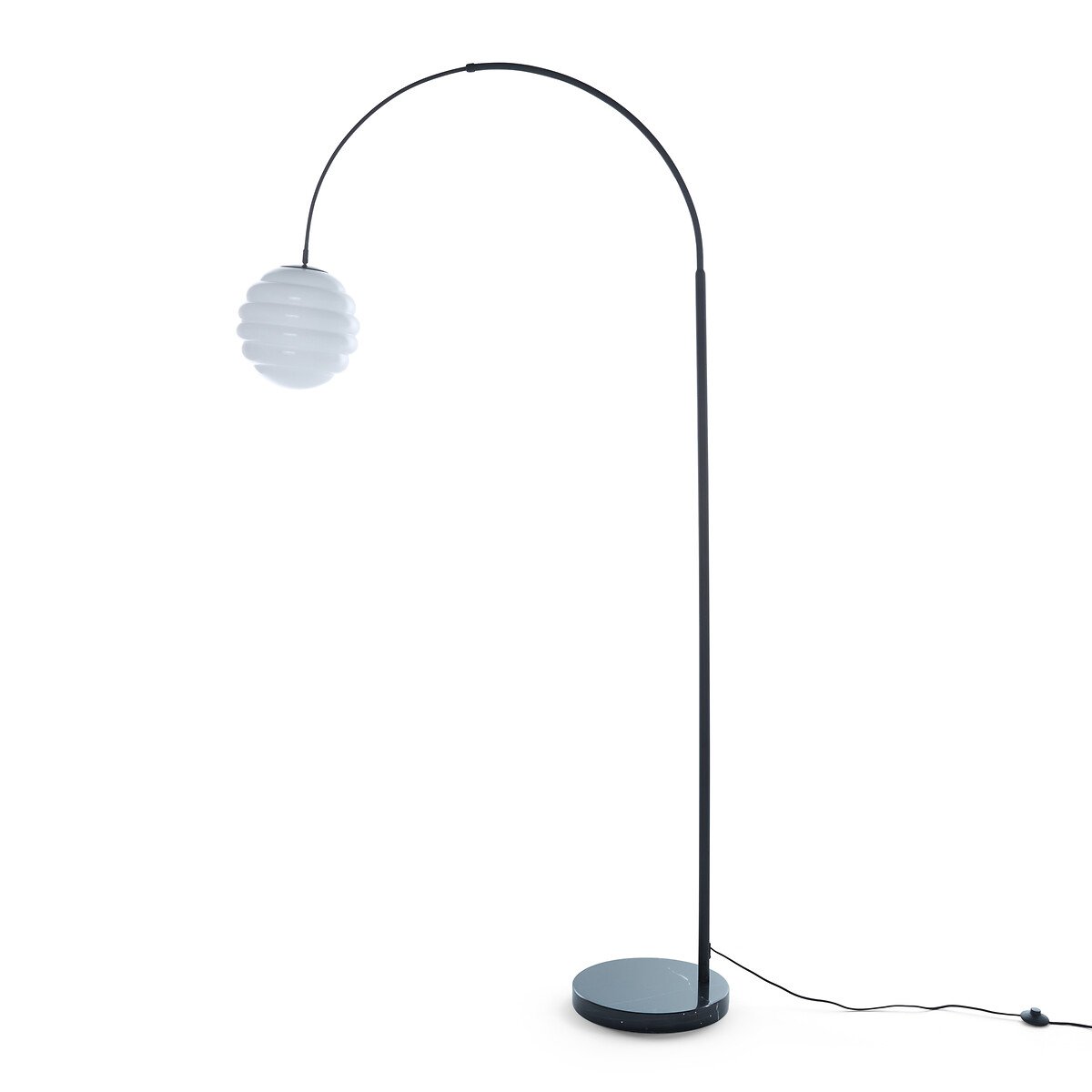 Торшер в виде арки из металла и мрамора