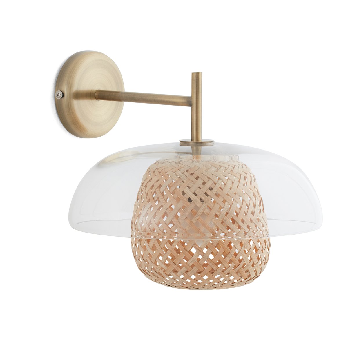 Бра из стекла и бамбука