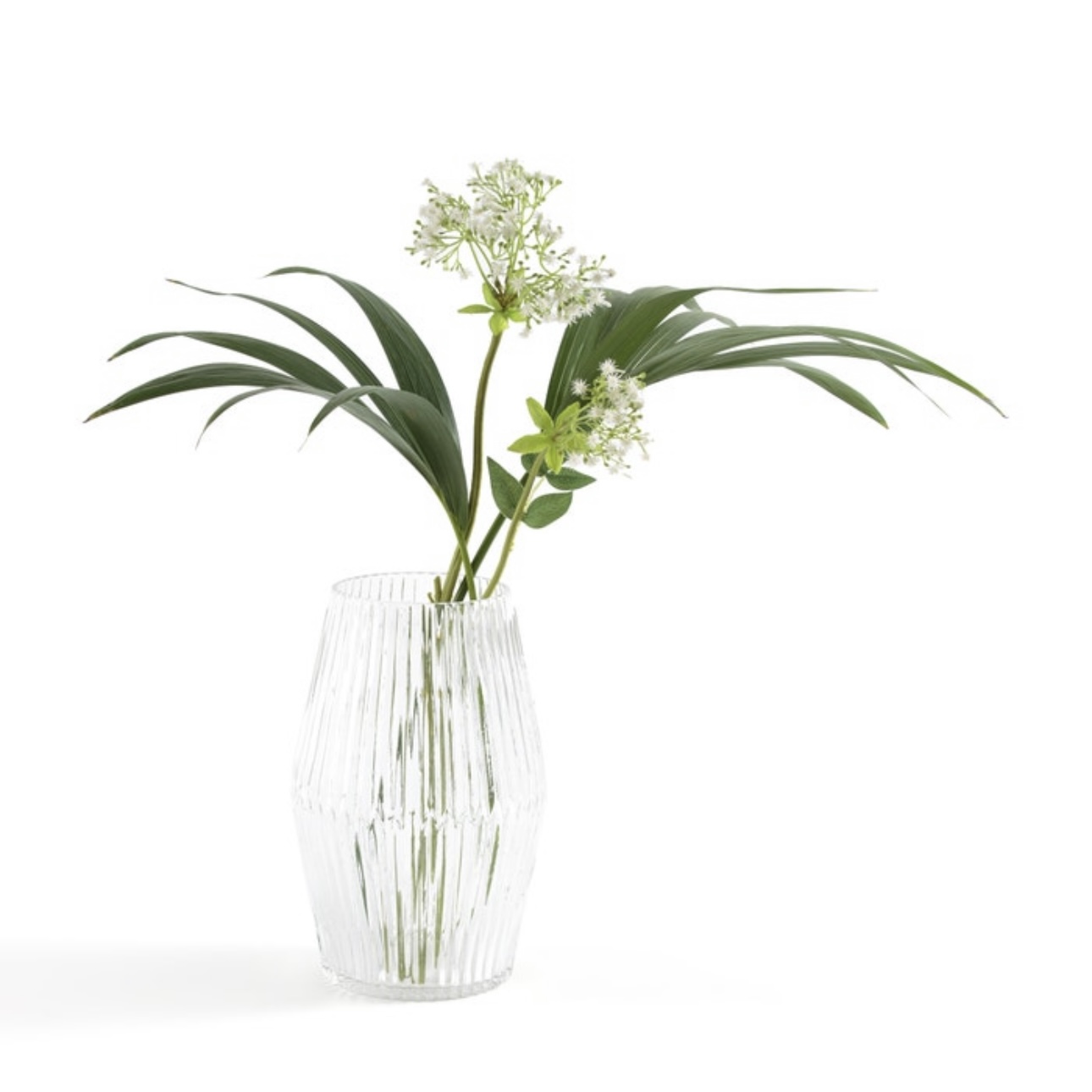 Ваза из рифленого стекла цилиндрическая
