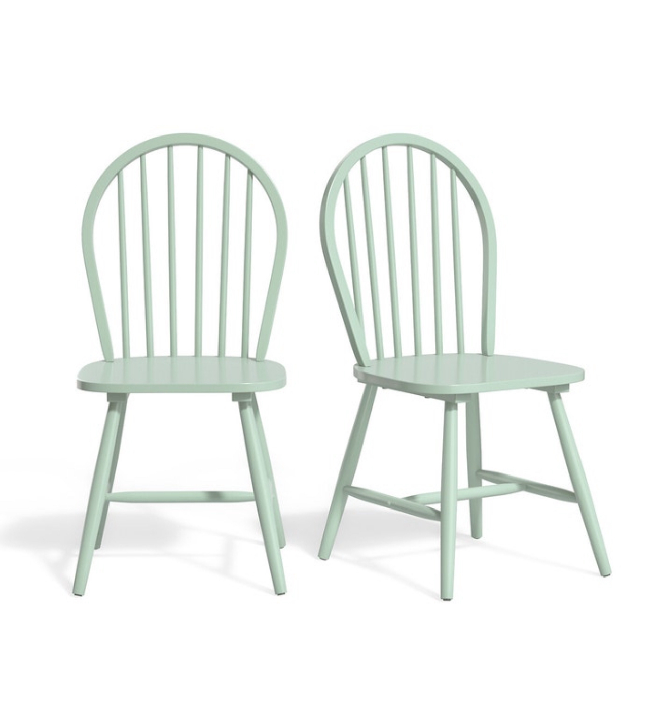 Комплект из 2 стульев с решетчатой спинкой (мятный)
