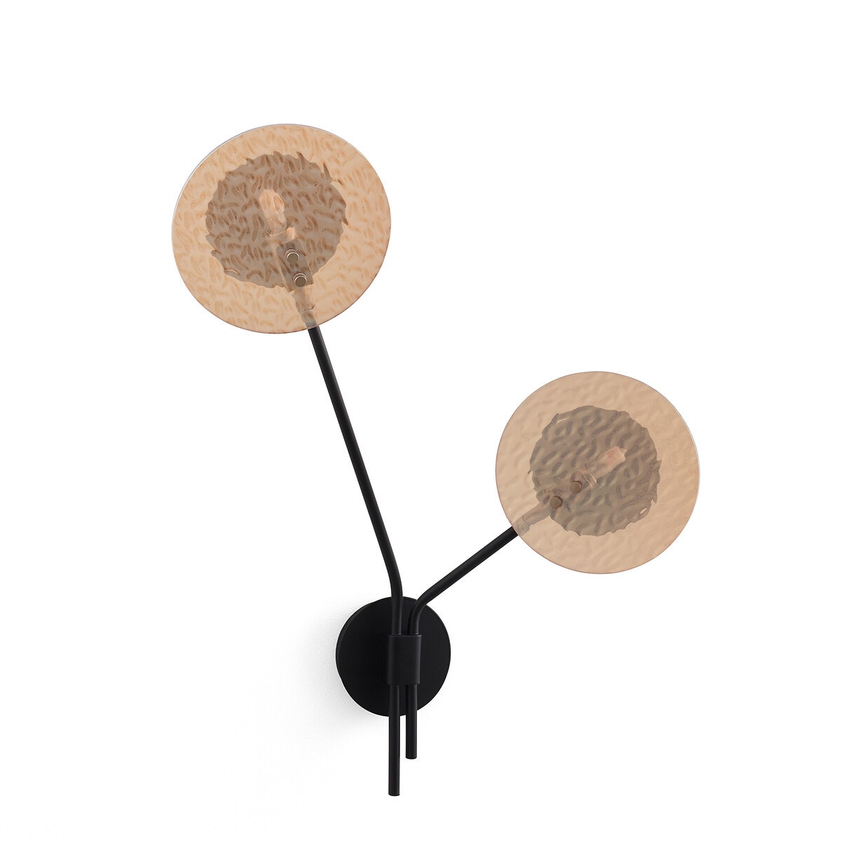 Бра из металла и янтарного стекла