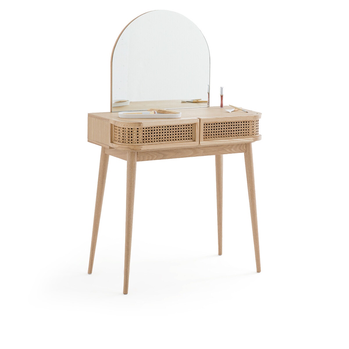 Туалетный столик с двумя плетеными ящиками