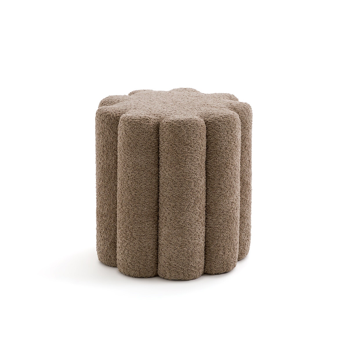 Пуф с буклированной обивкой (Бежевый греж)