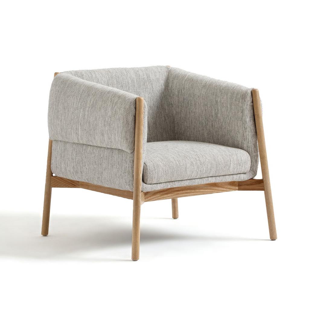 Кресло из ткани букле с меланжевым эффектом