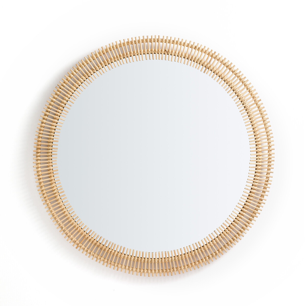 Зеркало круглое из ротанга д120 см