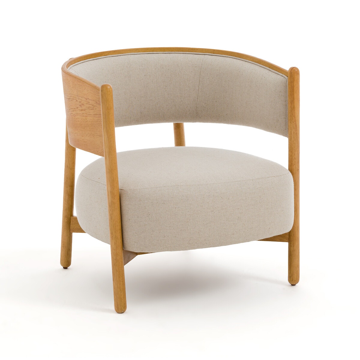 Кресло из гевеи и хлопка/льна