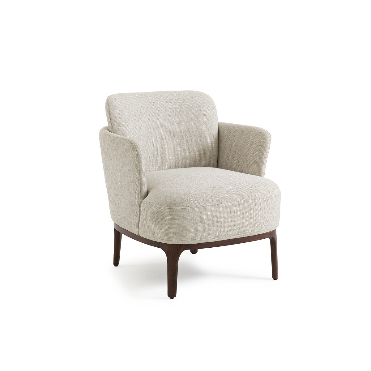 Кресло из орехового дерева и рифленой ткани