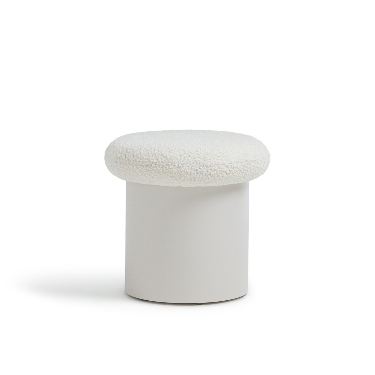 Пуф из металла и ткани букле с ящиком