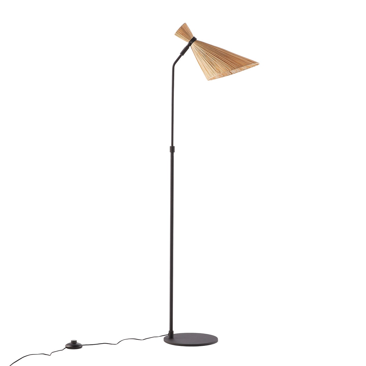 Торшер из металла и рафии