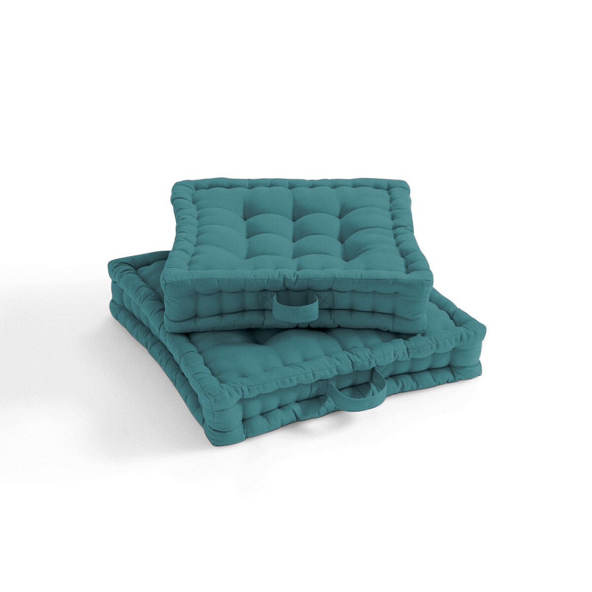 Напольная подушка из переработанного хлопка (сине-зеленый)