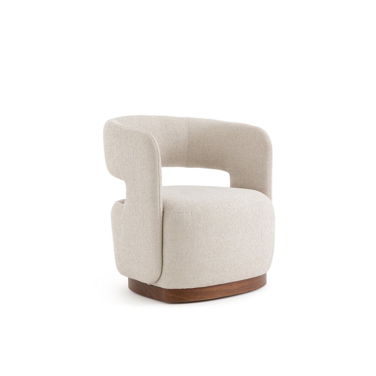 Кресло рифленое вращающееся с низом из орехового дерева