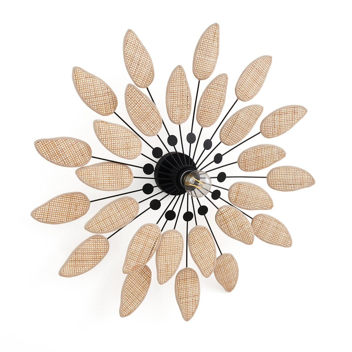 Светильник из металла и плетения Д71,5 см