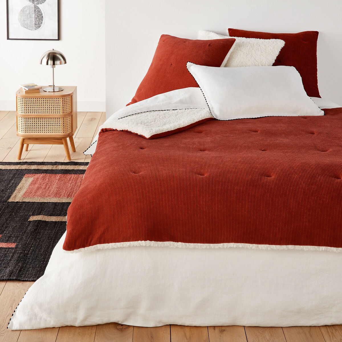 Одеяло из рифленого велюра (140*150, кирпичный)