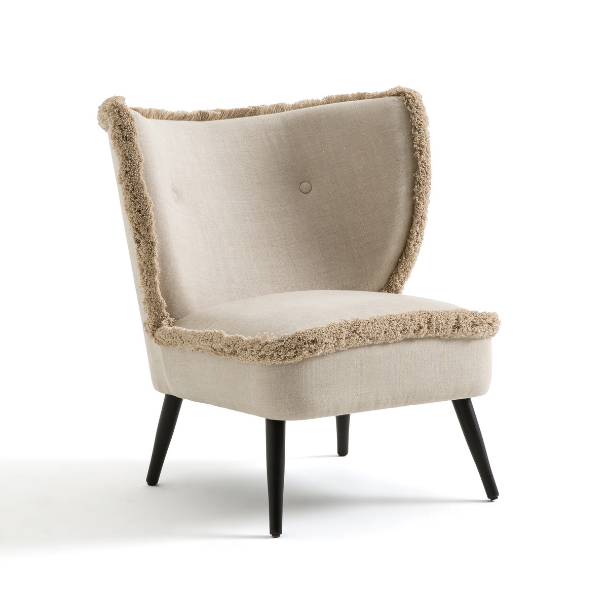 Кресло с бахромой из льна